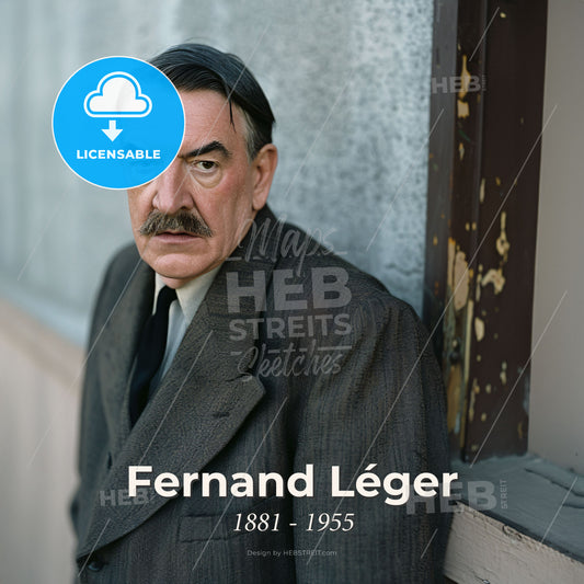 Fernand Léger, 1881 - 1955, French painter - A Man In A Suit Leaning Against A Wall Print Template