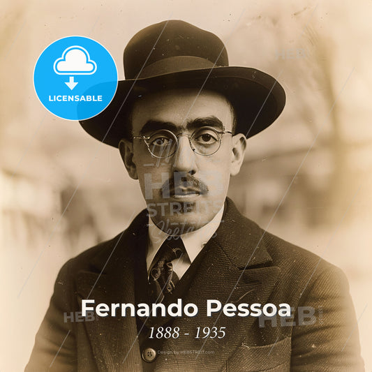 Fernando Pessoa, 1888 - 1935, Portuguese poet - A Man Wearing A Hat And Suit Print Template