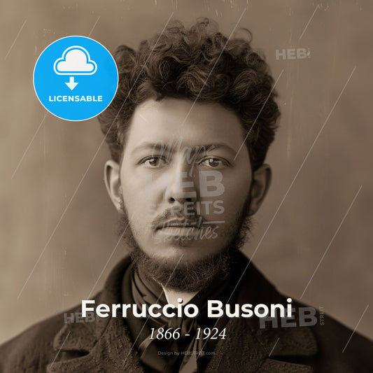 Ferruccio Busoni, 1866 - 1924, Italian composer and pianist - A Man With A Beard Print Template
