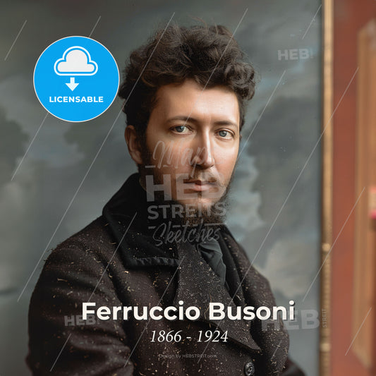 Ferruccio Busoni, 1866 - 1924, Italian composer and pianist - A Man With A Beard Print Template