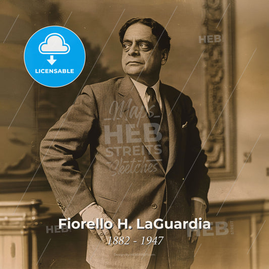 Fiorello H. LaGuardia, 1882 - 1947, American lawyer and politician - A Man In A Suit And Tie Print Template