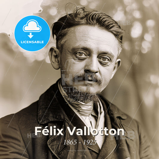 Félix Vallotton, 1865 - 1925, Swiss-French painter and printmaker - A Man With A Beard And Mustache Print Template