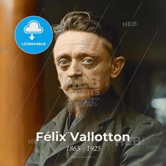 Félix Vallotton, 1865 - 1925, Swiss-French painter and printmaker - A Man With A Beard And Mustache Print Template