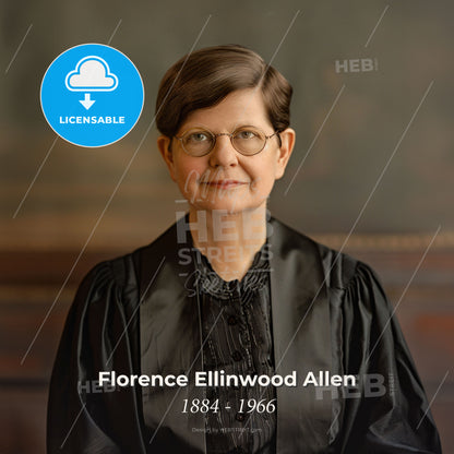 Florence Ellinwood Allen, 1884 - 1966, American judge - A Woman In A Black Robe Print Template