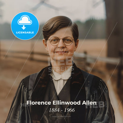 Florence Ellinwood Allen, 1884 - 1966, American judge - A Woman Wearing A Robe And Glasses Print Template