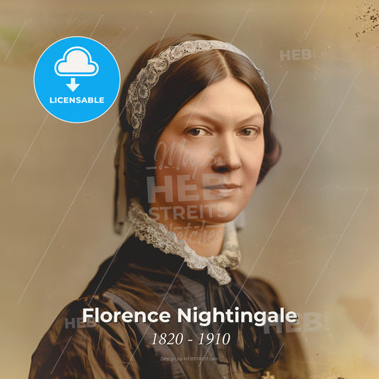 Florence Nightingale, 1820 - 1910, British nurse - A Woman In A Black Dress Print Template