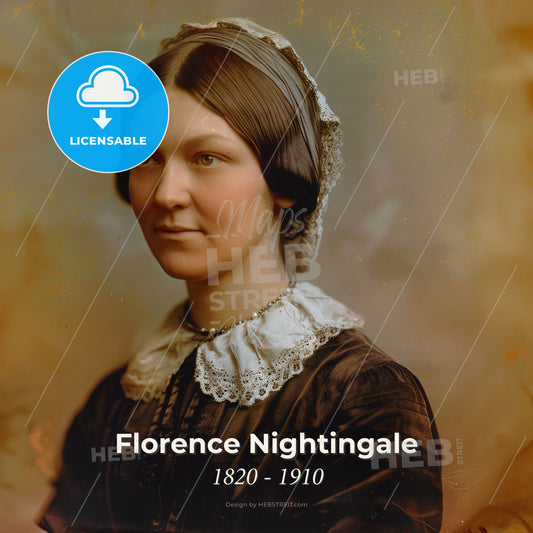 Florence Nightingale, 1820 - 1910, British nurse - A Woman In A Black Dress Print Template