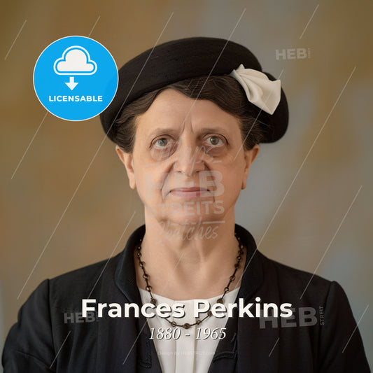 Frances Perkins, 1880 - 1965, American sociologist and workers' rights advocate - A Woman In A Black Hat Print Template