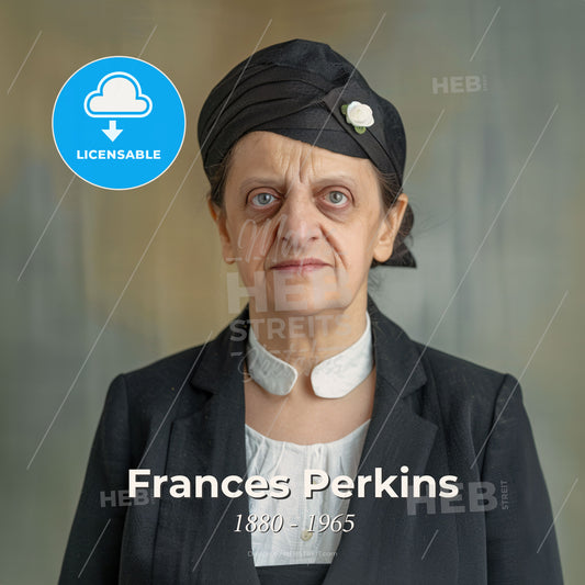 Frances Perkins, 1880 - 1965, American sociologist and workers' rights advocate - A Woman In A Black Suit And Hat Print Template