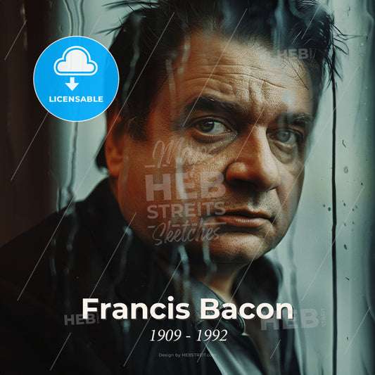 Francis Bacon, 1909 - 1992, British painter - A Man Looking Through A Wet Window Print Template