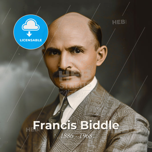 Francis Biddle, 1886 - 1968, American lawyer and jurist - A Man With A Mustache Wearing A Suit And Tie Print Template