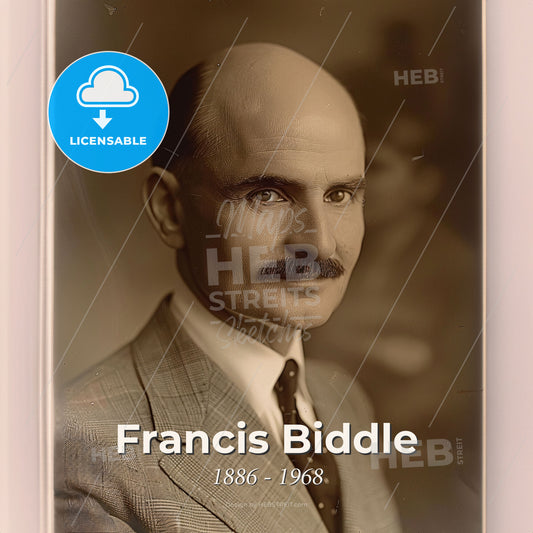 Francis Biddle, 1886 - 1968, American lawyer and jurist - A Man With A Mustache Print Template