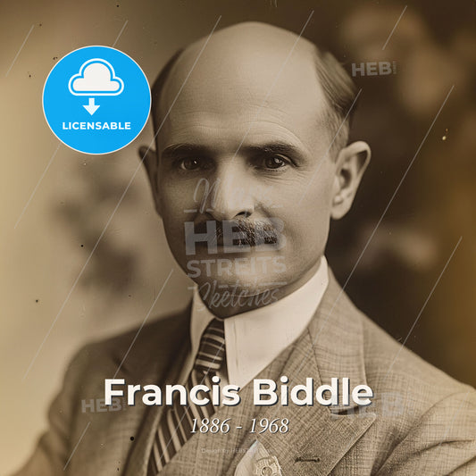 Francis Biddle, 1886 - 1968, American lawyer and jurist - A Man With A Mustache Print Template