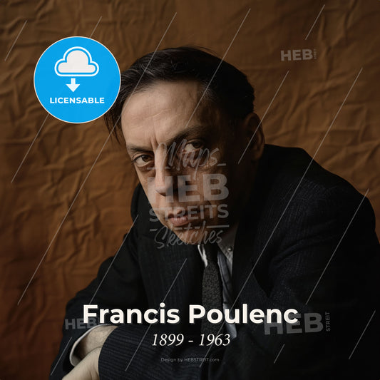 Francis Poulenc, 1899 - 1963, French composer - A Man In A Suit Print Template