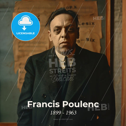 Francis Poulenc, 1899 - 1963, French composer - A Man In A Suit Print Template