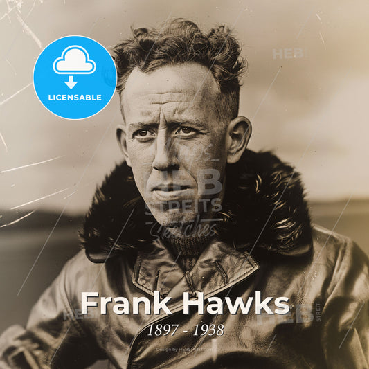 Frank Hawks, 1897 - 1938, American aviator - A Man In A Leather Jacket Print Template