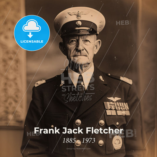 Frank Jack Fletcher, 1885 - 1973, American Admiral - A Man In A Military Uniform Print Template