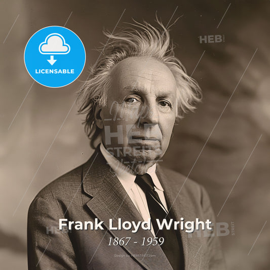 Frank Lloyd Wright, 1867 - 1959, American architect - A Man In A Suit And Tie Print Template