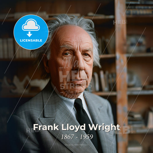 Frank Lloyd Wright, 1867 - 1959, American architect - A Man In A Suit And Tie Print Template