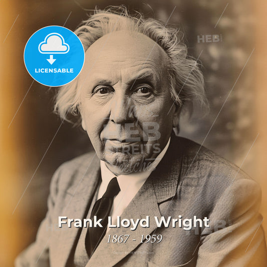 Frank Lloyd Wright, 1867 - 1959, American architect - A Man In A Suit And Tie Print Template