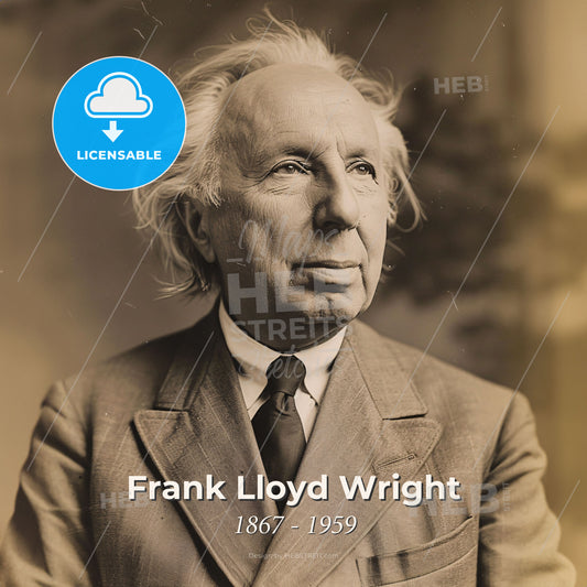 Frank Lloyd Wright, 1867 - 1959, American architect - A Man In A Suit And Tie Print Template