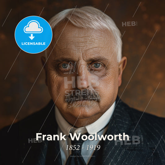 Frank Woolworth, 1852 - 1919, American businessman - A Man With A Mustache Print Template