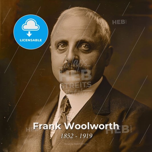 Frank Woolworth, 1852 - 1919, American businessman - A Man With A Mustache Wearing A Suit And Tie Print Template