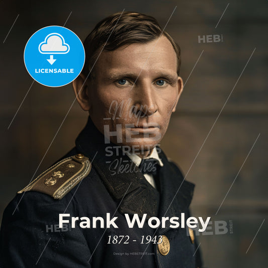 Frank Worsley, 1872 - 1943, New Zealand sailor and navigator - A Man In A Uniform Print Template