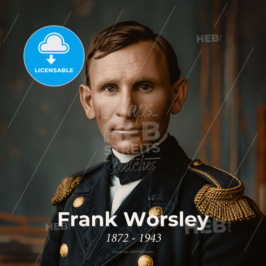 Frank Worsley, 1872 - 1943, New Zealand sailor and navigator - A Man In A Military Uniform Print Template