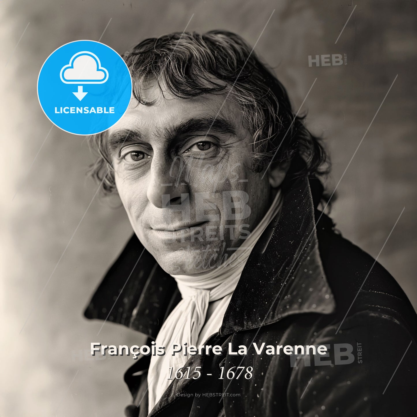 François Pierre La Varenne, 1615 - 1678, French chef - A Man In A Coat Print Template