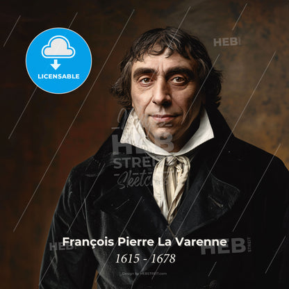 François Pierre La Varenne, 1615 - 1678, French chef - A Man In A Black Coat Print Template