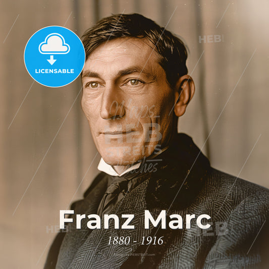 Franz Marc, 1880 - 1916, German painter - A Man In A Suit Print Template