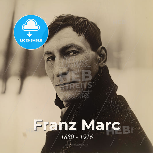 Franz Marc, 1880 - 1916, German painter - A Man In A Black Coat Print Template