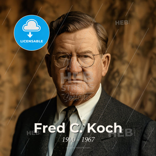 Fred C. Koch, 1900 - 1967, American chemical engineer and businessman - A Man In A Suit And Tie Print Template