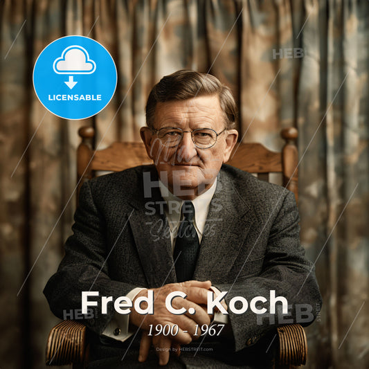 Fred C. Koch, 1900 - 1967, American chemical engineer and businessman - A Man In A Suit And Tie Sitting In A Chair Print Template