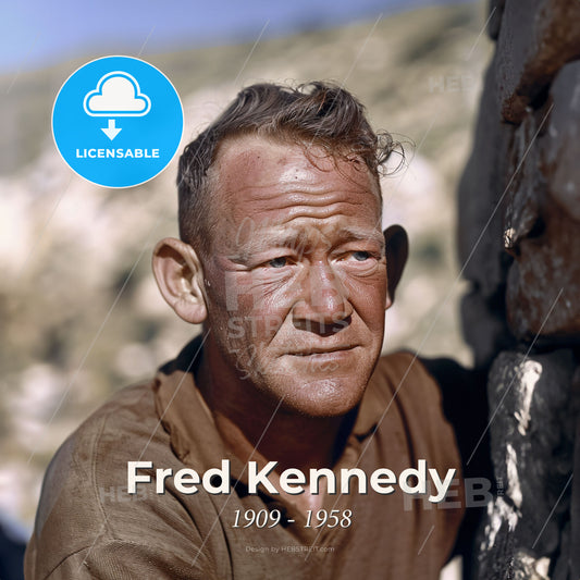Fred Kennedy, 1909 - 1958, American stuntman and actor - A Man Leaning Against A Wall Print Template