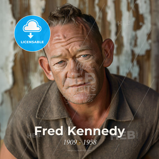 Fred Kennedy, 1909 - 1958, American stuntman and actor - A Man In A Brown Polo Shirt Print Template