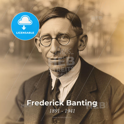 Frederick Banting, 1891 - 1941, Canadian medical scientist - A Man Wearing Glasses And A Suit Print Template