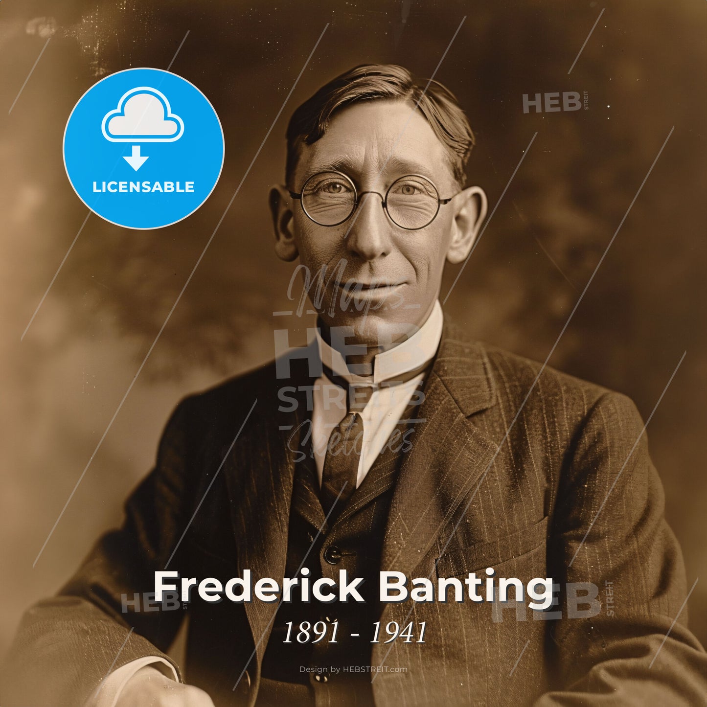 Frederick Banting, 1891 - 1941, Canadian medical scientist - A Man In A Suit And Tie Print Template
