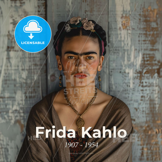 Frida Kahlo, 1907 - 1954, Mexican painter - A Woman With A Frida Kahlo Print Template