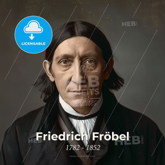 Friedrich Fröbel, 1782 - 1852, German educator - A Man In A Black Coat Print Template