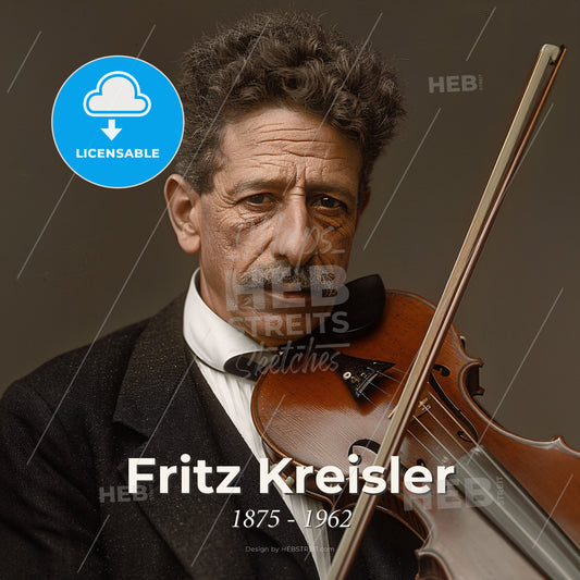 Fritz Kreisler, 1875 - 1962, Austrian violinist and composer - A Man In A Suit Holding A Violin Print Template