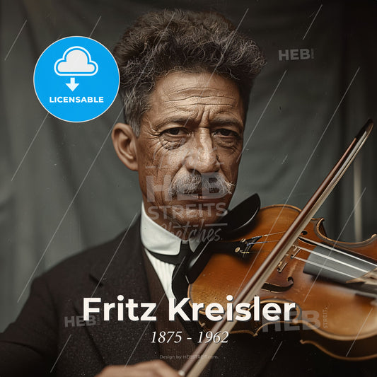 Fritz Kreisler, 1875 - 1962, Austrian violinist and composer - A Man Playing A Violin Print Template