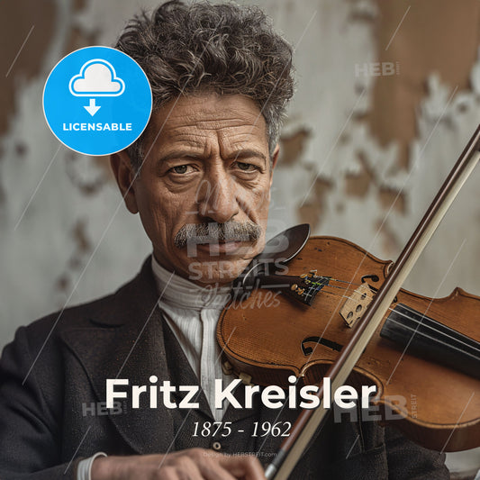 Fritz Kreisler, 1875 - 1962, Austrian violinist and composer - A Man Playing A Violin Print Template