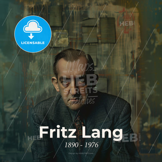 Fritz Lang, 1890 - 1976, Austrian-German filmmaker and visual artist - A Man In A Suit Print Template