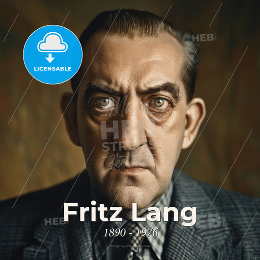 Fritz Lang, 1890 - 1976, Austrian-German filmmaker and visual artist - A Man In A Suit Print Template