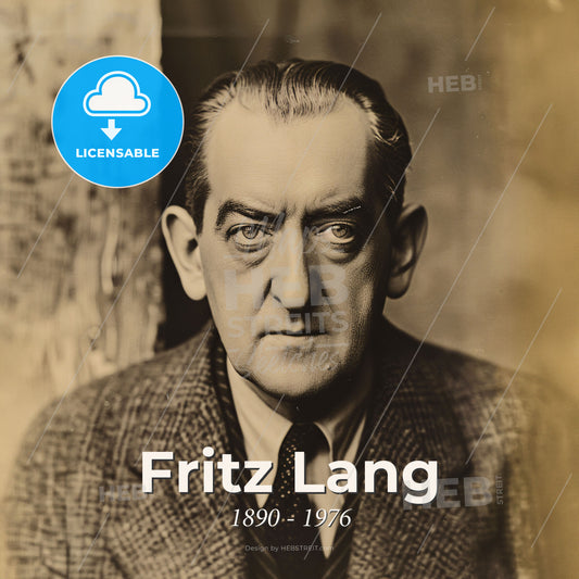 Fritz Lang, 1890 - 1976, Austrian-German filmmaker and visual artist - A Man In A Suit Print Template