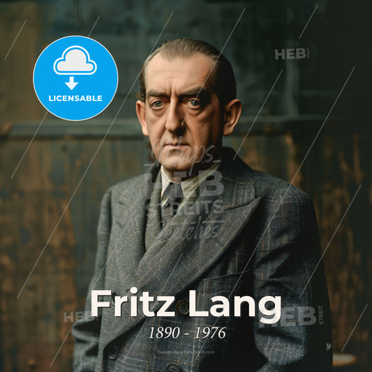 Fritz Lang, 1890 - 1976, Austrian-German filmmaker and visual artist - A Man In A Suit Print Template