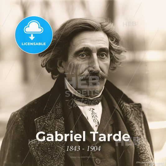 Gabriel Tarde, 1843 - 1904, French sociologist and criminologist - A Man With A Mustache And A Suit Print Template