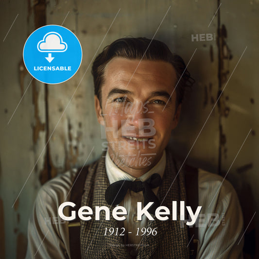 Gene Kelly, 1912 - 1996, American dancer and actor - A Man In A Bow Tie Print Template